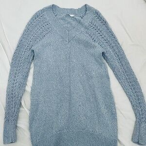 Blue and white sweater